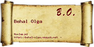 Behal Olga névjegykártya